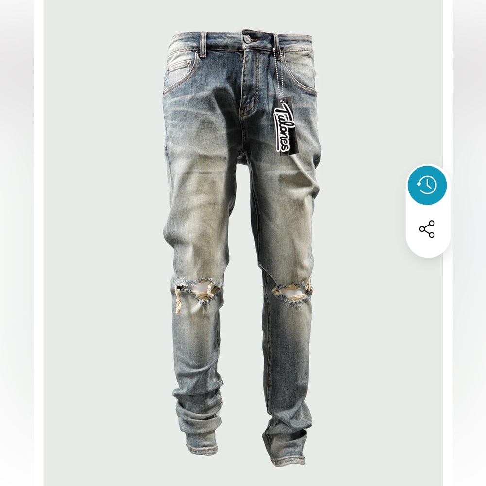 TULONES Mid Blue Fade Two Hole Jeans
